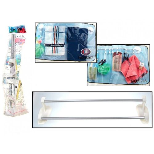 Porte Serviette Mural Adhésif Double 2 Bras Cintre Plastique 40 Cm 3 Couleurs Au Choix