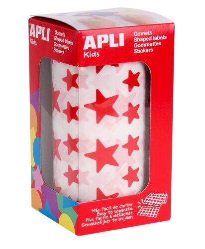 Gommettes Rouleau Étoile 12,5 Et 19,5 Mm Rouge X 2 360 - Apli Agipa