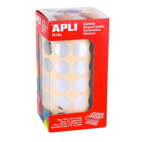 Gommettes Rouleau Rond Ø 15 Mm Argent Métallisé X 2 832 - Apli Agipa