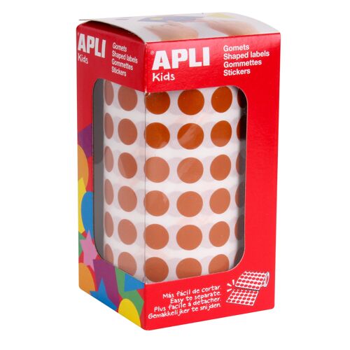 Gommettes Rouleau Rond Ø 10,5 Mm Marron X 5 192 - Apli Agipa