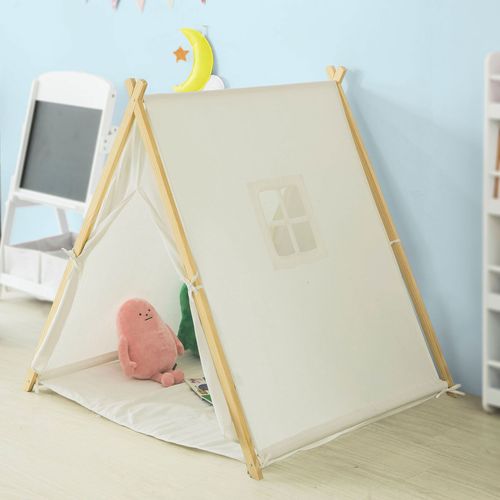 Sobuy® Oss02-W Tipi Tente Enfant Pour Garçon Et Fille Avec Tapis De Sol Teepee Tente De Jeu Pour Enfants