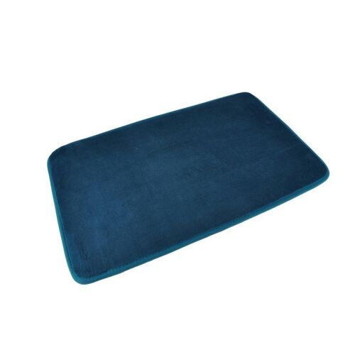 Paris Prix - Tapis De Bain Microfibre "Vitamine Ii" 45x75cm Bleu Canard