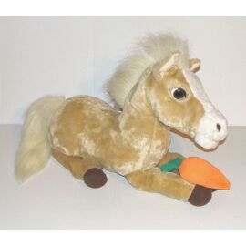 Cheval En Peluche Électrique à Poils – Poney Interactif Marron Et Blanc Avec Selle Rouge, Cloche Et Hennissements – Cadeau Noël Ou Anniversaire