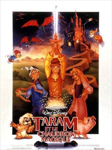 Taram Et Le Chaudron Magique (The Black Cauldron) - Véritable Affiche De Cinéma - Format 120x160 Cm - De Ted Berman, Richard Rich - 1985