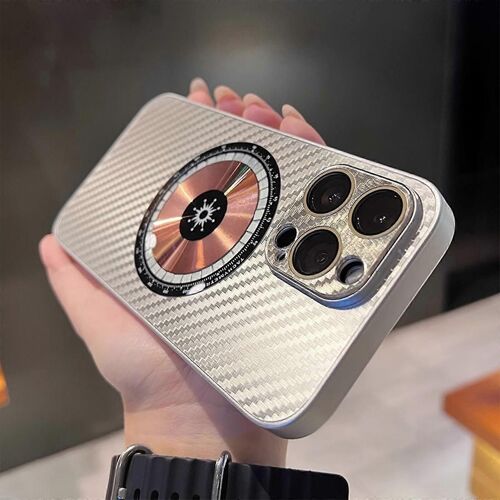 Coque Magnétique En Fibre De Carbone Pour Iphone 15 Plus, Charge Sans Fil Compatible Avec Magsafe Pour Hommes Et Femmes