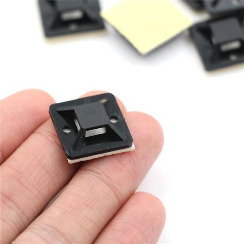 100 pcs auto-adhésif attache de câble support de base de montage 20 x 20 x 6mm SHYTMV