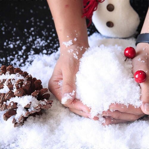 1Sac de Noël DIY Poudre de neige artificielle Faux flocons de neige 2022 Décorations de Noël Plastique Décoration d'hiver de neige artificielle