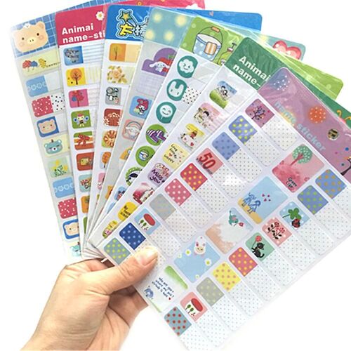 10 Feuilles Aléatoire Amovible Livre Cahier Index Nom Autocollant Étiquette Inscriptible Approvisionnement Scolaire