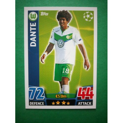 Dante 116 - Vfl Wolfsburg - Match Attax Topps 2015/2016 - Uefa Champions League