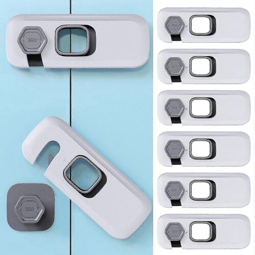 6pcs Childproof Fridge Lock, Serrures De Placard Pour Enfants, Serrures À L¿Épreuve Des Enfants Pour Tiroirs Armoires Fours Pour La Sécurité Des Bébés