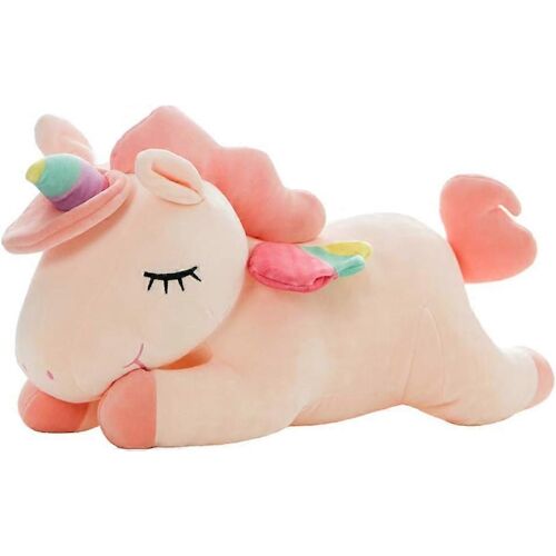 Licorne en peluche, Licorne douce en peluche étreignant l'oreiller Jouets cadeaux pour les enfants (rose, 12 po)
