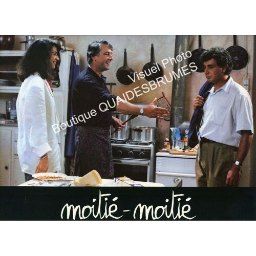 Moitié-Moitié : Jeu De 12 Photos D'exploitation Cinématographique - Format 24x30 Cm - De Paul Boujenah Avec Michel Boujenah, Zabou Breitman, Jean-Pierre Bisson, Christian Charmetant - 1988