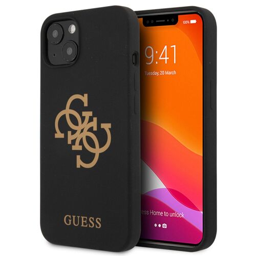 Guess Coque Silicone 4g Logo Iphone 13 Mini Noir