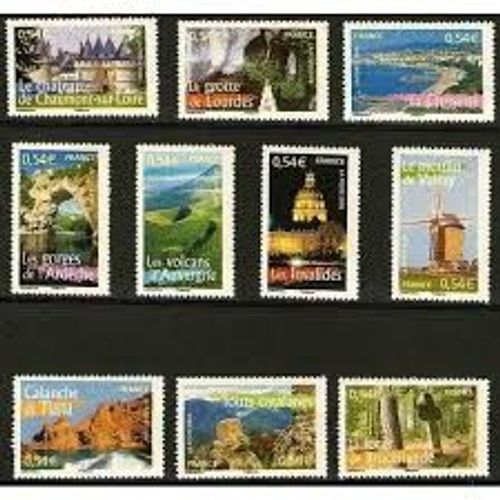 La France À Voir (8) : Sites Et Monuments Série Complète Année 2006 N° 3942 3943 3944 3945 3946 3947 3948 3950 3951 Yvert Et Tellier Luxe