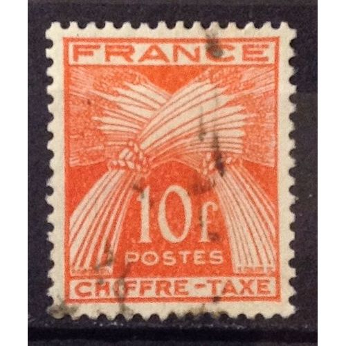 Taxes Gerbes - Chiffre Taxe - 10f Rouge-Orange (Très Joli N° 76) Obl - France Année 1943 - N23079