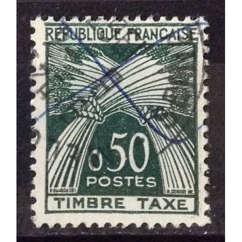 Taxes Gerbes - Timbre Taxe - 0,50 Vert Foncé (Très Joli N° 93) Obl - France Année 1960 - N23083