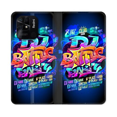 Housse Cuir Portefeuille Pour Xiaomi Redmi 10c Street Art Rap