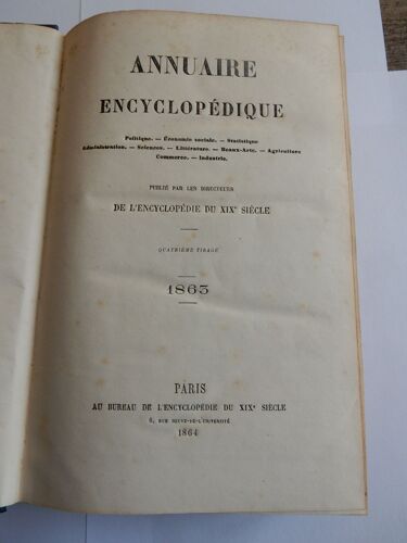 Annuaire Encylopédique 1863