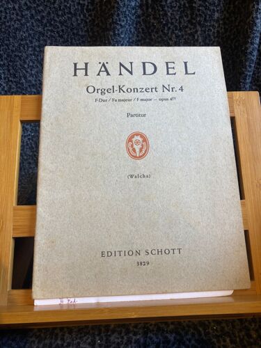 Haendel / Handel Concerto Pour Orgue N°4 Fa Partition Walcha Ed. Schott 3829