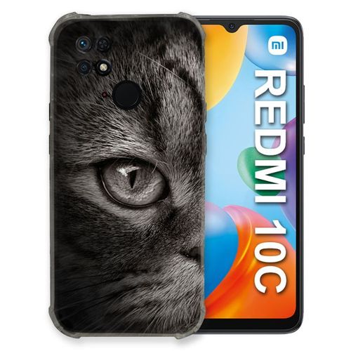 Coque Pour Xiaomi Redmi 10c Animal Chat Gris