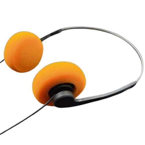 Style rétro casque supra-auriculaire, Walkman casque Vintage Feelings à armatures casque Hi-fi stéréo noir Orange coussinet d'oreille casque cadeau