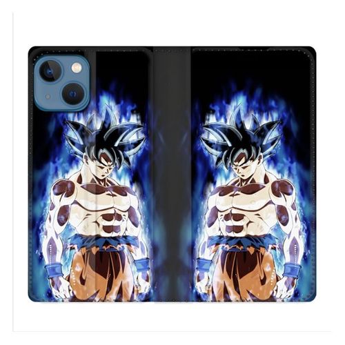 Housse Cuir Portefeuille Pour Iphone 14 Plus (6.7) Manga Dragon Ball Sangoku Noir