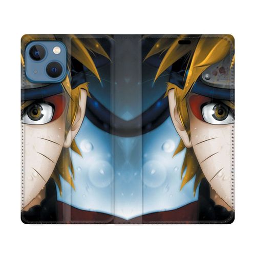 Housse Cuir Portefeuille Pour Iphone 14 Plus (6.7) Manga Naruto Blanc