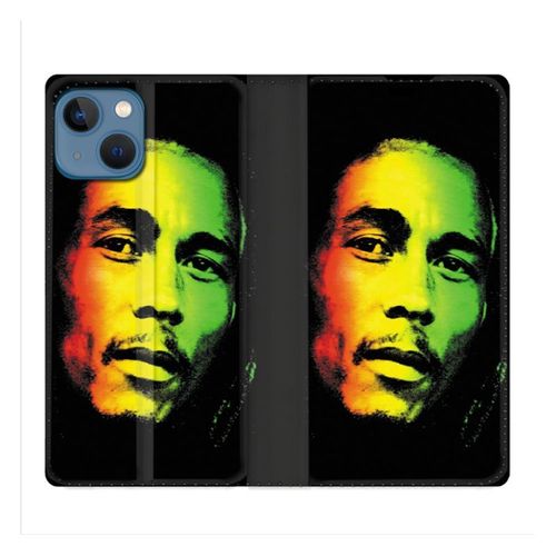 Housse Cuir Portefeuille Pour Iphone 14 Plus (6.7) Musique Bob Marley 2