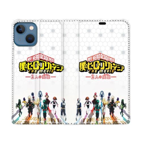 Housse Cuir Portefeuille Pour Iphone 14 Pro (6.1) Manga My Hero Academia Blanc