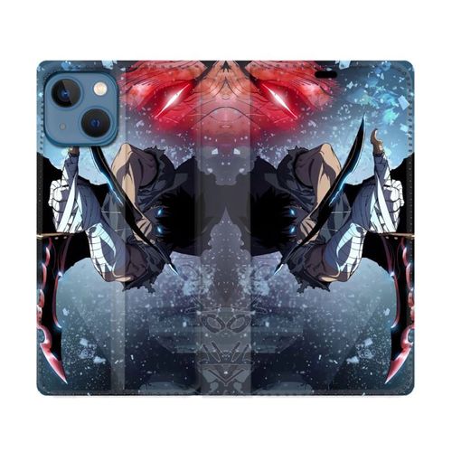 Housse Cuir Portefeuille Pour Iphone 14 Plus (6.7) Manga Solo Leveling Sung Epee