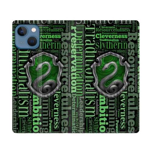 Housse Cuir Portefeuille Pour Iphone 14 Plus (6.7) Harry Potter Serpentar