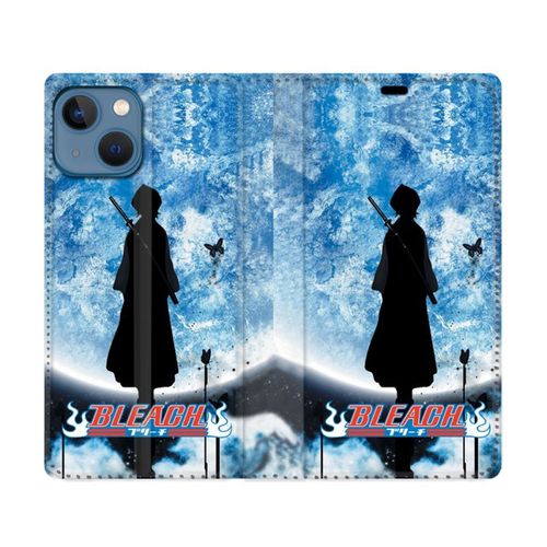 Housse Cuir Portefeuille Pour Iphone 14 Plus (6.7) Manga Bleach Lune