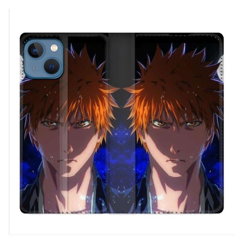 Housse Cuir Portefeuille Pour Iphone 14 Plus (6.7) Manga Bleach Ichigo