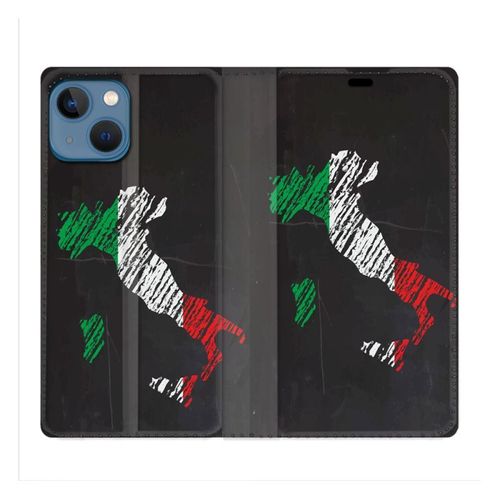 Housse Cuir Portefeuille Pour Iphone 14 Plus (6.7) Voyage Italie Botte