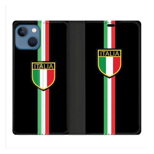 Housse Cuir Portefeuille Pour Iphone 14 Plus (6.7) Voyage Italie 3 Noir