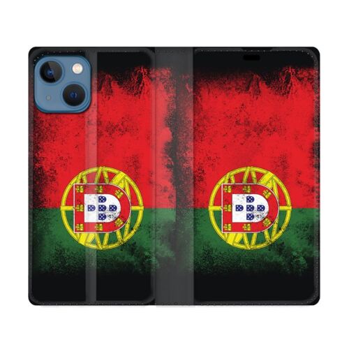 Housse Cuir Portefeuille Pour Iphone 14 Plus (6.7) Voyage Portugal Drapeau
