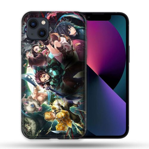 Coque Pour Iphone 14 Plus (6.7) Manga Demon Slayer Groupe