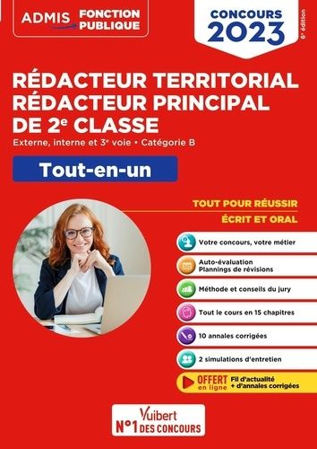 Concours Rédacteur Territorial, Rédacteur Principal De 2e Classe - Externe, Interne, 3e Voie, Catégorie B. Tout-En-Un