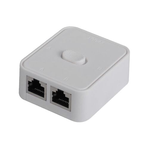 Commutateur réseau LAN 2 ports, Rj45 Boîte de sélection de séparateur de commutateur à pression de clé réseau, 100m 2 en 1 sortie ou 1 sortie 2 entrées, concentrateur réseau à 2 ports noir