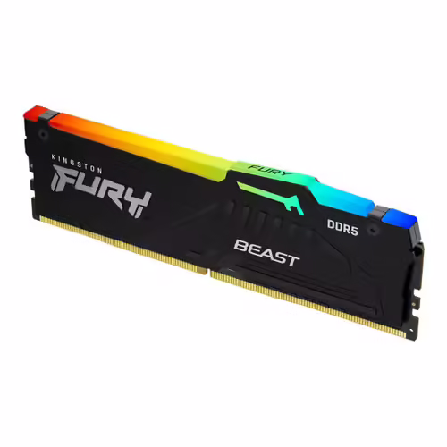 Kingston FURY Beast RGB - DDR5 - module - 16 Go - DIMM 288 broches - 5600 MT/s / PC5-44800 - CL36 - 1.25 V - mémoire sans tampon - on-die ECC - noir
