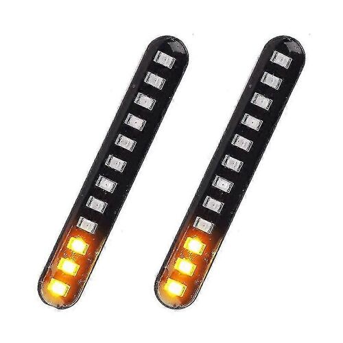 2pcs Voiture Moto Eau Écoulante Queue Feux De Brague 12 Led Clignotants Bande 3528smd Plaque D'immatriculation