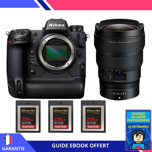 Nikon Z9 + Z 14-24mm f/2.8 S + 3 SanDisk 256GB Extreme PRO CFexpress Type B + Ebook 'Devenez Un Super Photographe' - Hybride Nikon