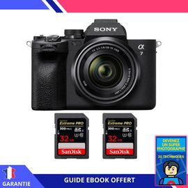 Sony A7 IV + FE 28-70mm F3.5-5.6 OSS + 2 SanDisk 32GB Extreme PRO UHS-II SDXC 300 MB/s + Ebook 'Devenez Un Super Photographe' - Hybride Sony