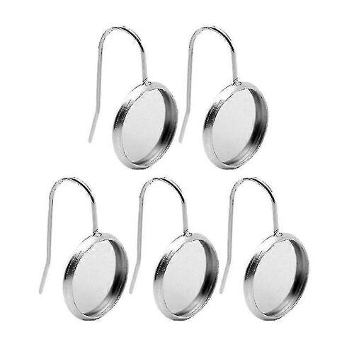 Argent Acier Inoxydable Ébauches Boucle D'oreille Lunette Réglage Des Crochets De Fil Paramètres Plateaux Pour La Fabrication De Bijoux Et L'artisanat De Bricolage 30pcs