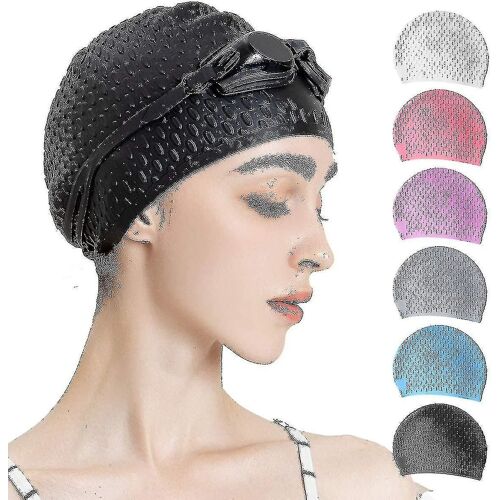 Bonnet De Bain En Silicone, Bonnet De Bain Confortable Idéal Pour Les Cheveux Courts Et Mi-Longs Bouclés, Bonnet De Bain Pour Femmes Et Hommes, Bonnets De Douche Garder La Coiffure U 