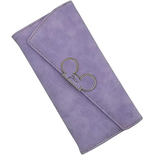 1pcs Color Scrubs Femmes Portefeuille Dames Long Swash-lid Tri-fold Mickey Head Purse Slim Phone Coin Pocket Wallets