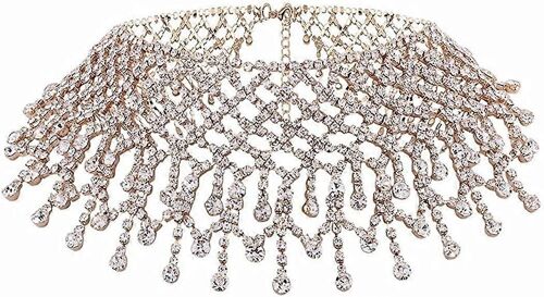 Strass Ras De Cou Pompon Chokers Colliers Collier De Bal Collier Chaîne Cou De Fête Bijoux Accessoires Pour Femmes - -