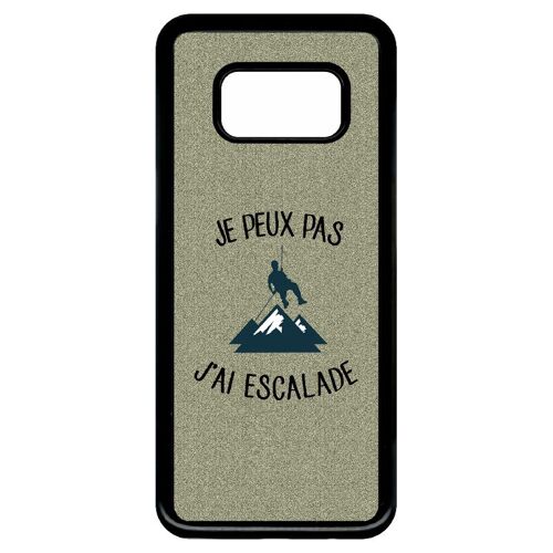 Coque pour smartphone - Je peux pas j ai escalade fond texture gris - compatible avec samsung Galaxy S8 - Plastique - bord Noir