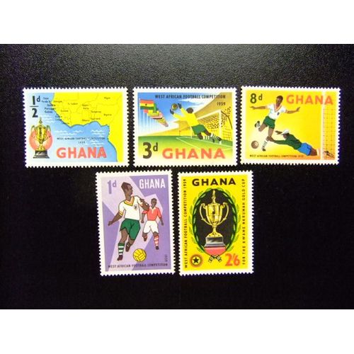 Ghana 1959 Championnat Ouest- Africain De Football Yvert 54 / 58 ** Mnh