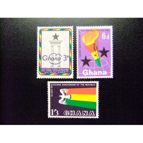 Ghana 1962 2 Anniversaire De La République Yvert 113 / 115 ** Mnh